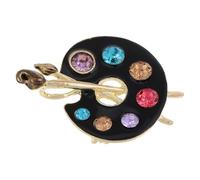 Mipcase Broche Palette De Peinture D'artiste à Cristaux Noire, Épingle Décorative Pour Femme, Accessoire De Tailleur Vestimentaire, Soirée Et Occasions Spéciales, Format Petit, Design Antivol
