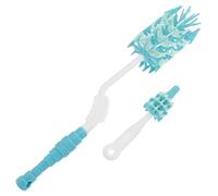 Mipcase Brosse de Nettoyage pour Biberon en Silicone Bleu 2pcs Tête Détachable et Poils Haute Densité pour Verre et Gobelet à Manche Long