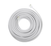 Mipcase Câble Téléphonique Rj11 4 Conducteurs 20m Pour Ligne Fixe Domestique Et Bureau, Rallonge Cordon Compatible Téléphone Fixe, Blanc, Usage Professionnel Et Résidentiel