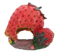 Mipcase Cache-Tortue en Résine en Forme de Fraise pour Reptiles Grotte Dragon Barbu Décoration de Réservoir Cache-Poisson pour Animaux Aquatiques