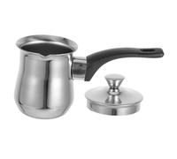 Mipcase Cafetière Turque Inox 180 Ml Avec Couvercle Pot De Lait Multifonction Chauffe-lait Et Beurre Cuisine Maison Usage Quotidien