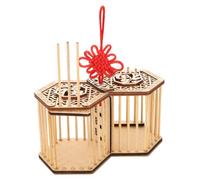 Mipcase Cage à Sauterelles Cage de Rangement à Double Compartiment Portable en Bambou, Élevage, Petite Taille, pour Grillons et Sauterelles, Observer de Près, Garçon et Filles