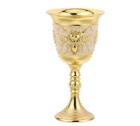 Mipcase Calice en Métal Gaufré à Décor de Roses en Relief Gobelet Vintage Fait Main Coupe Royale Médiévale pour Vin Liqueur et Eau Verre à Boire Cérémonie Mariage Fête Noël