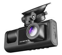 Mipcase Caméra Embarquée pour Voiture Enregistreur Vidéo 3 Lentilles 1080p Avant, Intérieur et Arrière, Écran IPS 2 Pouces, Support Multilingue et Batterie Lithium 150mah