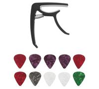 Mipcase Capodastre pour Guitare Électro-Acoustique et Ukulélé Fixation Rapide Lot de 10 set de Médiators Colorés en Celluloïd Accessoire Professionnel pour Musiciens et Guitaristes