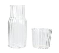 Mipcase Carafe en Verre Borosilicaté 400ml avec Tasse, Pichet D'eau Froid Élégant et Classique, Grosse Capacité pour Bureau et Salon