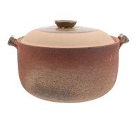 Mipcase Casserole en Terre Cuite 2,5l avec Poignée, Pot Poreux pour Cuisson Mijotée, Bouillons et Soupes, Ustensile Maison Polyvalent, Cuisson Douce, la Cuisine Traditionnelle Française