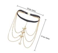 Mipcase Chaîne de Cuisse Élastique Multicouche de Jambe Femme Chaîne Mode Party Or Lf