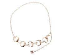 Mipcase Chaîne De Taille Métallisée Pour Femmes Ceintures Dorées Réglables Bijoux De Corps Pour Robes Motifs Soleil Lune Étoiles Accessoires De Mode Élégants