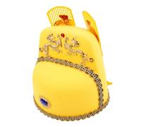 Mipcase Chapeau Empereur Chinois Dragon Jaune Cosplay Headdress Traditionnel Ancien Costume Chinois pour Spectacle et Fête