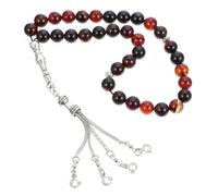 Mipcase Chapelet Musulman en Agate Naturelle 33 Perles Style Arabe Délicat Perles Lisses Usage Prières et Décoration Présent Spirituel pour Femmes