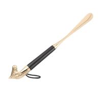 Mipcase Chausse-pied Métal Laiton Tête De Cheval 32 Cm Long Manche Lève-chaussures Portable Maison Personnes Âgées