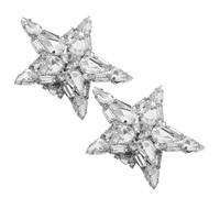 Mipcase Clips de Chaussures Amovibles Étoile à 5 Branches Brillants, Breloques Décoratives Argentées, 1 Paire, Accessoires pour Talons Hauts, Mariage, Soirée et Chaussures de Fête