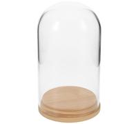 Mipcase Cloche en Verre Micro-Terrarium 70×120 MM avec Base en Bambou Scellée Pot de Fleurs Transparent pour Propagation de Plantes Protection Anti-Poussière pour Décoration Maison et