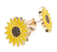 Mipcase Clous D'oreilles Tournesol En Alliage Jaune, Petits Bijoux Pour Femmes, Boucles D'oreilles Fleur, Accessoires Légers Pour Usage Quotidien