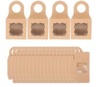 Mipcase Coffret à Vin Pliable 25 Pièces en Papier Fenêtre, Boîte d'Emballage pour Bouteilles, Support Décoratif à Suspendre, Adapté pour Offrir Lors de Mariages et Fêtes