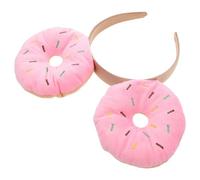Mipcase Coiffe en forme de beignet, couvre-chefs de fête, bandeau de dessin animé, rose, lint et sponge, pour femmes, Halloween, reusable, comfortable wear all day
