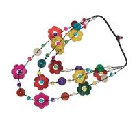 Mipcase Collier Bohème Vintage en Coquille de Noix Perles en Bois, Lot de 2, 48X4X1 CM, Adapté pour Banquet et Fête Femme Couleur Aléatoire