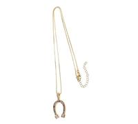 Mipcase Collier Fer à Cheval En Métal Doré Zircons Micro-incrustés, Pendentif Unisexe Léger Et Confortable, Bijou Mode Pour Hommes Et Femmes, Accessoire Pour Soirées Et Présents