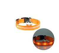 Mipcase Collier LED Clignotant pour Chien XL Collier Circulaire Nylon avec Lumière Orange pour Sécurité Nocturne Et Visibilité Améliorée pour Et Campings
