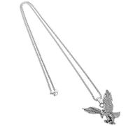 Mipcase Collier Pendentif Aigle en Métal Argenté Chaîne Longue 70 CM Bijou Homme et Femme pour Pull et Tenues Décontractées Accessoire Halloween Symbolisant Liberté et Force