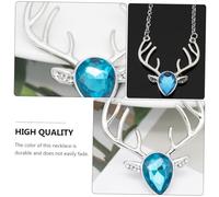 Mipcase Collier Pendentif Cerf en Cristal Bleu Chaîne de Pull Élégante Bijou Fantaisie pour Femme Accessoire de Cou Présent pour Soirée et Fête