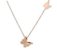 Mipcase Collier Pendentif Créatif Femme, Chaîne Clavicule Simple Dorée, Acier Inoxydable Double Couche, Mode Élégante Pour Fête Et Usage Quotidien, Taille Standard