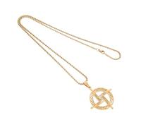 Mipcase Collier Pendentif Croix Sainte-Brigitte en Métal Doré Bijou Religieux Catholique Unisexe Collier de Prière Irlandais pour Femme et Homme Amulette de Protection Spirituelle