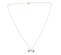 Mipcase Collier Pendentif Haltère Punk En Alliage Cuivreux, Chaîne De Style Hip-hop, Pendentif Décoratif Pour Homme, Bijou Look Créatif En Rose Doré