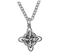 Mipcase Collier Pendentif Nœud Vintage en Acier Inoxydable 3mm X 60cm 5cm, Unisexe, Bijou pour Femmes et Hommes, Style Rétro, Symbole D'amour Loyauté, Usage Quotidien et Occasions Spéciales