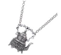 Mipcase Collier Pendentif Théière Gothique Vintage Métal Chaîne Longue Simple pour Homme et Femme Sautoir Esthétique Inoxydable