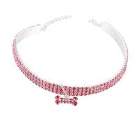 Mipcase Collier pour Animaux De Compagnie en Strass Chien Animal De Compagnie Collier Refroidisseur pour Animaux De Compagnie La Dentition du Chiot Mémorial pour Animaux De Compagnie Rose