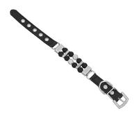 Mipcase Collier pour Petit Chien en Perles et Cristaux, Ajustable en PU Souple Noir XS 1,5 X 27 Cm, Accessoire Chic pour Chiot Femelle, Collier pour Promenade et Fête