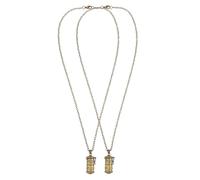 Mipcase Collier Urne Funéraire Pendentif en Métal Ouvrable pour Cendres D’animaux Lot de 2, Bijou Souvenir Commémoratif Cylindrique Inscription Sage Paroles, Usage Personnel et Respect