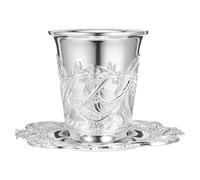 Mipcase Coupe de Kiddouch de Shabbat Argentée en Alliage de Zinc Élégante | Coupe de Havdalah Plaquée Argenté, Style Délicat, Symbole de Tradition Juive, pour Fête et Vacances