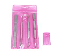 Mipcase Coupe-Ongle Professionnel Double Face Ensemble 4 Pièces pour Ongles Incarnés Kit Manucure Usage Domestique Lime Acier et Poussoir Grand