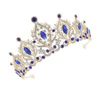 Mipcase Couronne de Mariage en Alliage Cristaux Blancs et Bleus Serrage-Tête Couronne pour Femme Accessoires de Mariage et Anniversaire Diadème Léger et Élégant pour Cérémonie