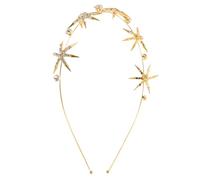 Mipcase Couronne de Mariée Étoiles Bandeau Strass Doré Accessoire Cheveux Mariage Coiffe Bijoux Tête Barrette Étoile Finition