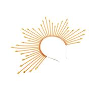 Mipcase Couronne Déesse Dorée à Pointes Serre-tête Halo Élégant Accessoire Costume Halloween pour Femmes Bandeau Cosplay Festival