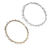 Mipcase Couronne d'Épines Métal Vintage 2 Pièces Accessoire de Cheveux pour Fête et Mariage Tiare Médiévale Couleur Or et Argenté Antique Ornement Léger pour Coiffure de Déesse