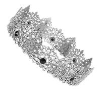 Mipcase Couronne Royale Vintage Homme En Alliage Argenté Orné De Pierre Sculptée, Couronne Médiévale Pour Bal, Mariage Et Fête, Accessoire Costume Européen Taille Unique
