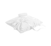 Mipcase Coussin Motifs Floraux, Design Classique Raffiné Porte-alliances Blanc en Tissu et Mousse, Forme Cœur pour Cérémonie de Mariage et Demandes en Mariage