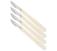 Mipcase Couteaux à Européens 4 Pièces en Acier au Carbone Poignée Plastique Blanche, Outil Coupe-pâtisserie Pratique pour Cuisson Découpe Précise Pâte