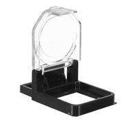 Mipcase Couvercle Adhésif de Protection pour Interrupteur à Bouton-poussoir 52x34 Mm, Plastique Transparent Fond Noir et Cadre Signalétique, Cache-interrupteur Décoratif pour Usage