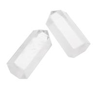 Mipcase Cristal Blanc Hexagonal Poli 5-6 Cm, Lot de 2 Colonnes Décoratives en Cristal pour Pratiques Spirituelles et Décoration Intérieure, Accessoires Déco Maison