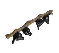 Mipcase Crochets Muraux Oiseaux en Résine Noire, Porte-manteau Mural Décoratif de Branche D’arbre 4 Crochets pour Vêtements, Serviettes et Chapeaux - Support Mural Pratique pour Maison