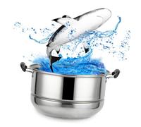 Mipcase Cuiseur Vapeur Inox Couches Multifonction avec Compatible Induction et Gaz Cuisson Vapeur pour Fruits de Mer Riz et Légumes