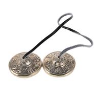 Mipcase Cymbales à Doigts Tingsha en Cuivre Népalais 45 CM Instrument de Percussion pour Contemplation Sonothérapie et Yoga Accessoires de Pleine Conscience pour Relaxation et Bien-