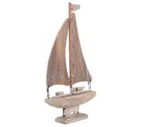 Mipcase Décoration Bateau Voilier Bois Sculpté Figurine de Voilier Petite pour Centre de Table Thème Nautique Style Méditerranéen Élégant pour Salon Bureau