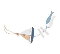 Mipcase Décoration Murale Petit Poisson et Bateau Style Marin pour Salle de Bain et Chambre Fille Suspendu Naturel Facile à Installer Accessoire Côtier Miniature Élégant